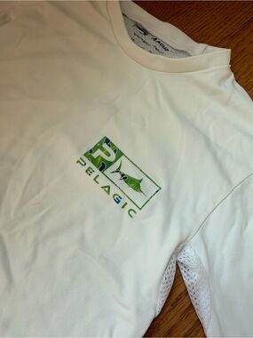 Pelagic Kids White Rashguard with Green Logo